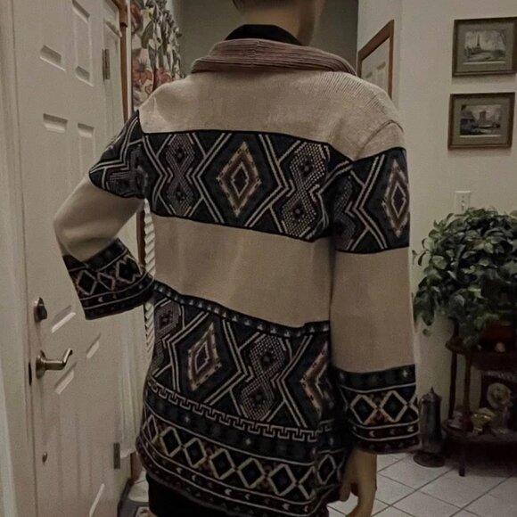 Forever 21 Boho Southwestern Aztec Open Cardigan Sweater Size M (7-9) - Picture 12 of 14